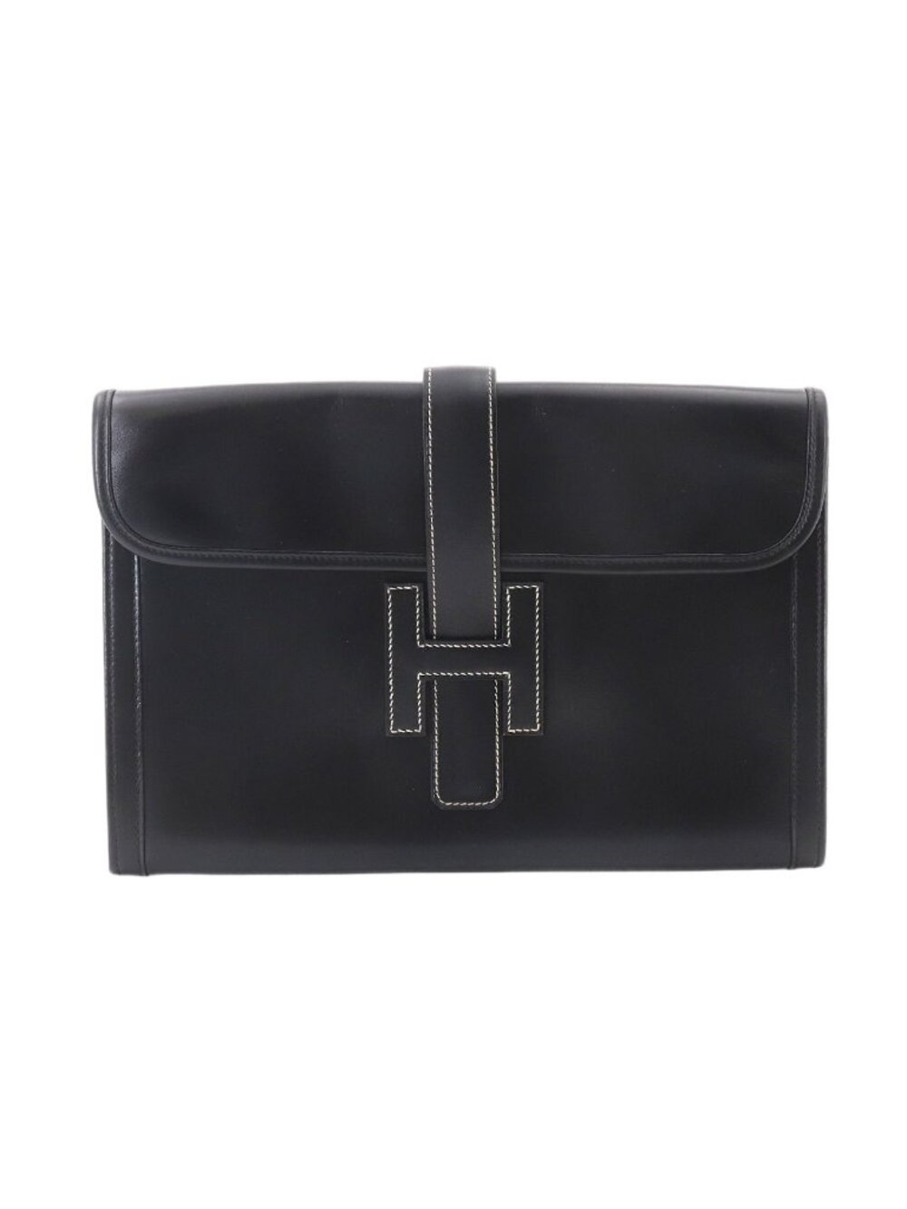 Hermes Jige PM Clutch Box Calf Black - Picture 1 of 10